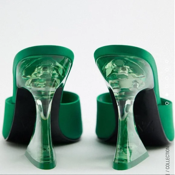 ZARA Heeled Sandals Green - Picture 3 of 3